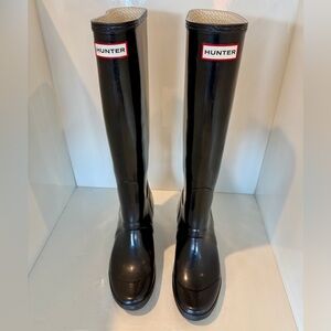 Hunter Classic Tall Wedge Black Rain Boots